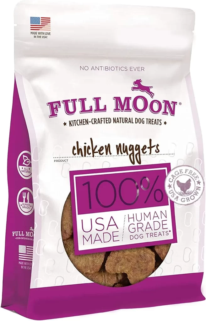 Full Moon Chicken Nuggets Healthy All Natural Dog Treats Human Grade Made in USA 12 oz