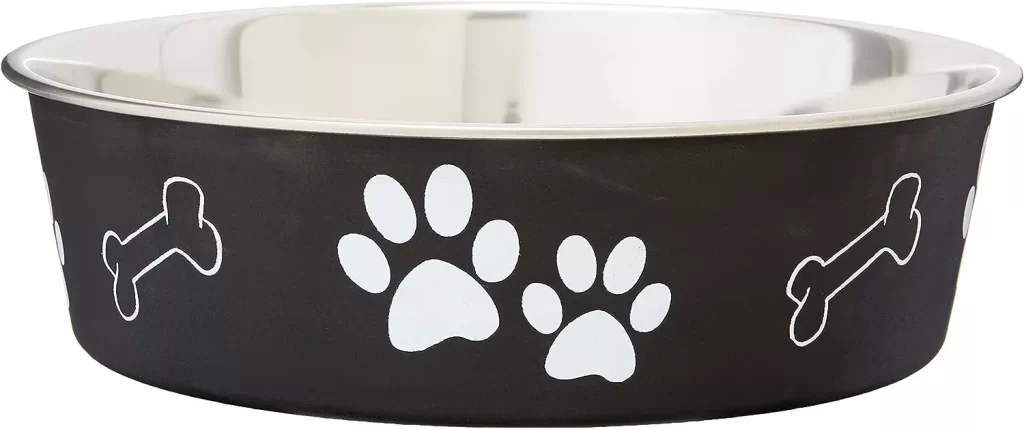 Loving Pets - Bella Bowls - Dog Food Water Bowl No Tip Stainless Steel Pet Bowl No Skid Spill Proof (Large, Espresso Brown)