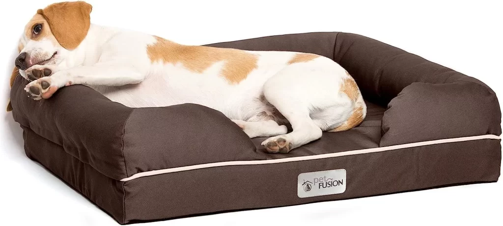 PetFusion Ultimate Dog Bed - Ortho Memory Foam - Multiple SizesColors - Waterproof - Breathable Cotton Cover - 1yr. Warranty - Small (25x20) - Brown
