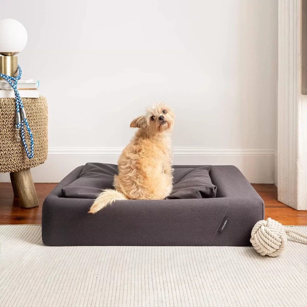 Tuft & Needle Medium Dog Bed - Charcoal - Stylish, Travel-Friendly, Water Resistant, Removable Washable Covers