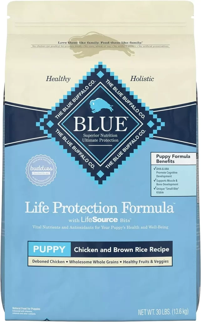 Blue Buffalo Life Protection Formula Natural Puppy Dry Dog Food, Chicken and Brown Rice 30-lb 
