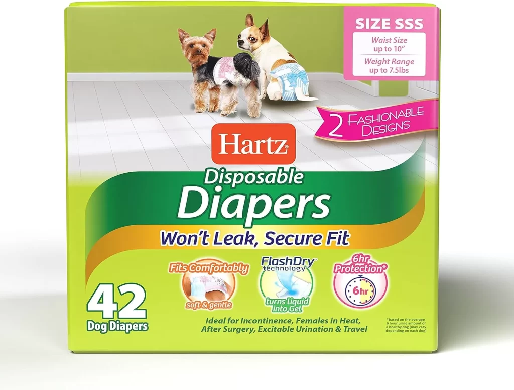 Disposable Dog Diapers with FlashDry Gel Technology - SSS, 42 count 