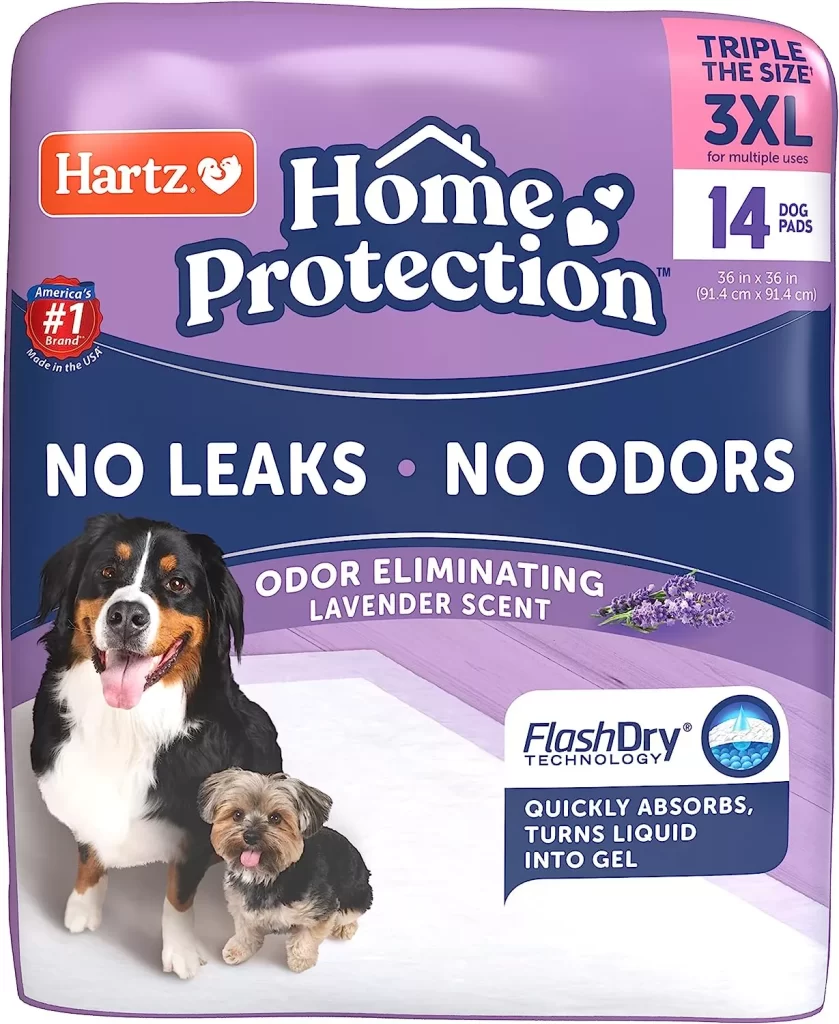 Hartz Home Protection Lavender Scent Odor Eliminating Dog Pads, 3XL, 14ct