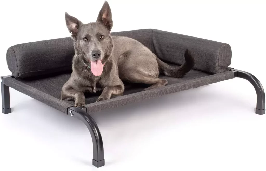 PetFusion Ultimate Elevated Outdoor Dog Bed  Large or Extra Large  Durable Steel Frame  370 GSM Breathable, Water Resistant Polyester  Incl Protective Cover  12 Month Warranty Dark Grey