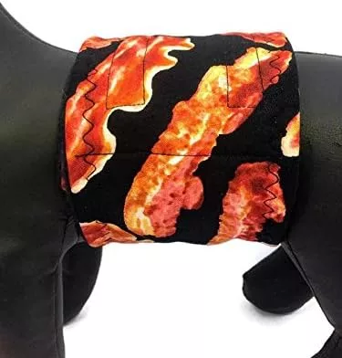 Washable Male Dog Diapers Male Dog Belly Wrap, Soft and Comfortable, Adjustable, Reusable Belly Bands Made in The USA (M, Bacon) 