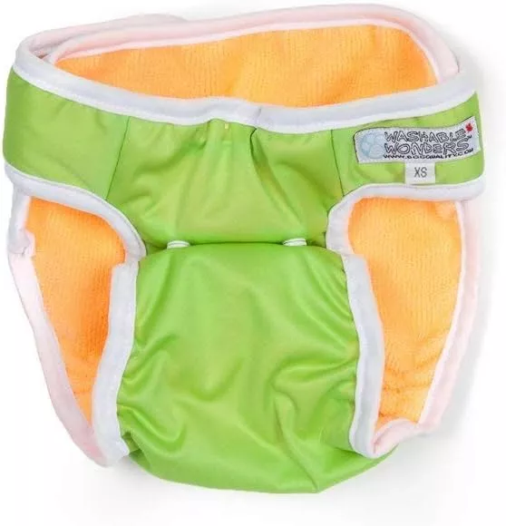 Washable Wonders Female Dog Diaper  Premium Reusable Dog Panties  Absorbent Dog Diapers for Female  Dog Diapers for Female Small Dogs (Sm Green)