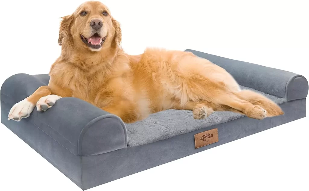 Sytopia Dog Cooling beds chew Proof for Large Dogs Indestructible Waterproof Washable Dual Side Dog Crate Bed, Dog Couch, Pet Bed with Removable Cover and Nonskid Bottom-Grey- XL Size for Large Dogs 